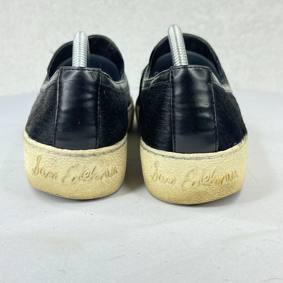 SAM EDELMAN Womens 6 Black Cald Hair Becker Loafer Slip On Casual Shoes - Picture 4 of 9